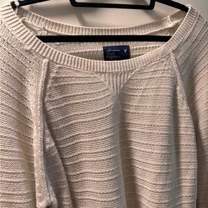 American Eagle Outfitters Women's Off-White Crew Neck Sweater